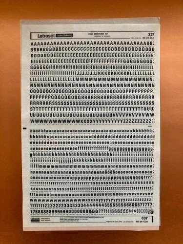 Letraset 337 univers - letraset,
