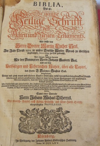 Bibel 1765 heilige - heilige, schrift