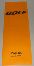 Prospekt Preisliste VW Golf I Typ 17 L / GL / GTI Extras Preise Stand 03/1979