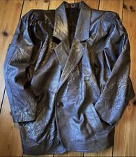 Echt Leder Jacke M True Vintage Braun Top 80er Schulterpolster Blouson Blazer