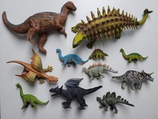 11 Figuren, Konvolut, Dinosaurier, Drachen, längste Tier 35 cm, Spielzeug 