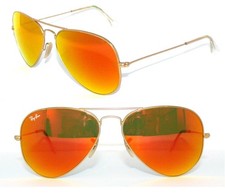 Ray Ban SONNENBRILLE GOLD ORANGE VERSPIEGELT RB 3025 112/69 AVIATOR BRILLE PILOT