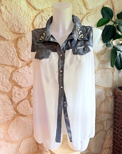 Damen bluse ärmellos - damen,, bluse,