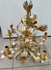 Vintage Kronleuchter 5-flammig E14 Deckenlampe Shabby Chic Gold Blumen Blätter