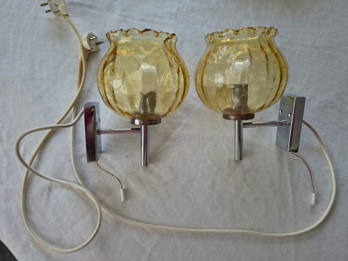 Vintage bettlampe - 2x,
