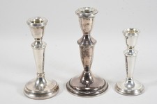 Q40K36- Silber 925 Sterling 3x Kerzenleuchter im Stand geschwert 