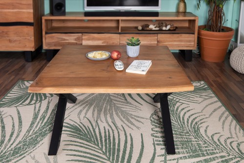 Couchtisch baumkante 90x90 - baumkante, cm