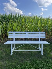 Gartenbank Kunststoff Weiß Tennisplatz Fußballplatz Parkbank Garten Bank