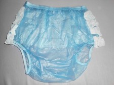 FÜR ERWACHSENE Große hohe Rüschen Gummi/Windelhose PVC Sissi Adult Erotik Gr. M 