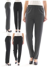 Damen Hose Schlupfform warme Wolle Schlupfhose Dehnbund Bügelfalte Business