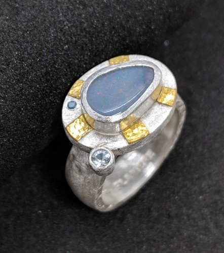 Ring opal doublette - opal, weisser