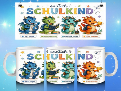 Schulkind tasse drache - schulkind,