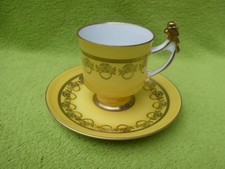Waldershof Bavaria Porzellan Moccatasse mit Untertasse 22 Karat Gold Handarbeit