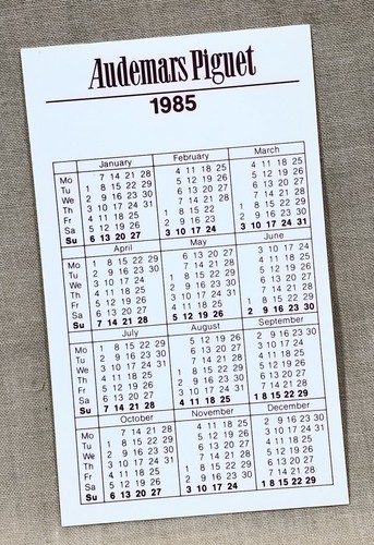 Audemars piguet 1985 - 1985, kalender