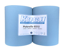 2x Putzrolle 1000 Blatt 33x36cm 2-lagig Werkstatt Putztuchrolle blau VERLEIMT