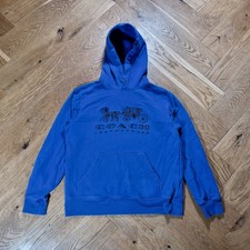 Coach Leatherware Hoodie Blau Damen Schwarz Kutsche Sweatshirt Baumwolle S