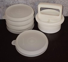 Tupperware Hamburger Presse mit vier Behältern  --- NEU - Vorführware ---