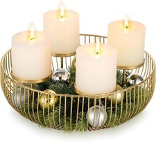 Sziqiqi Adventskranz Modern Metall Gold: Adventsgesteck Gestell Adventskranz