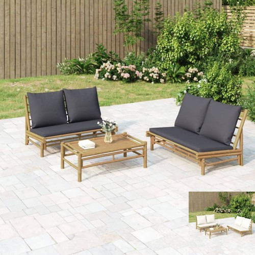 Gartenbank mit kissen - gartenbank, bambus
