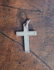 Kleiner Fossil Kreuzanhänger 925 ,  Geschenkidee, Schmuck silber, Kreuz 