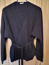 NEU: Wickeljacke Alpaka-Feinstrick v. CLOSED in XL mit Bindegürtel Dunkelgrau