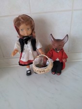 Rotkäppchen Puppe mit Fuchs Gummifigur