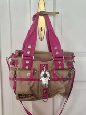 George Gina & Lucy Handtasche Beige mit Pinken Details Top Zustand Neuwertig
