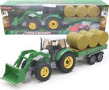 Grüner Traktor und Bagger mit