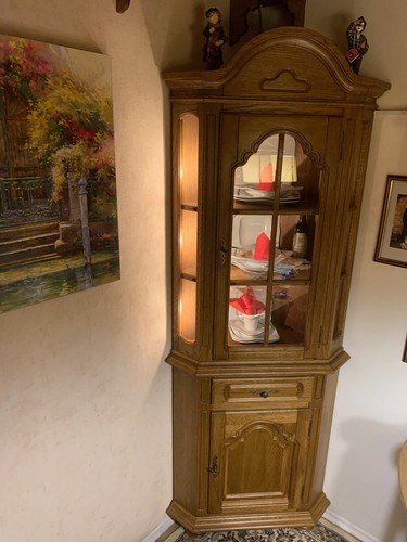 Eckvitrine gebraucht eiche - gebraucht,
