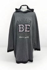 Damen Langarm Pullover Sweatshirt Gr 50 52 XXL Grau Mit Kapuze Oversize Hoodie