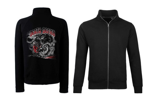 Sweatshirtjacke schwarz biker - schwarz,