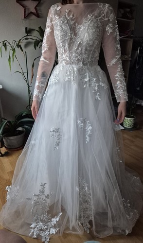 Brautkleid linie langarm - brautkleid,