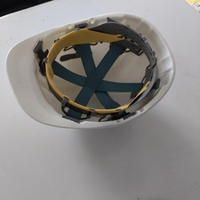 Bauschutzhelm DIN en 397, 6-Punkt Sicherheit, Weiß, mit Kinngurt, für Bauherr