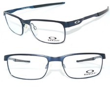 oakley BRILLE BLAU OX3222 03 54 STEEL PLATE TITANIUM GESTELL FASSUNG OX5038 ETUI