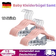16 Stück Baby Kleiderbügel Samt Clips Platzsparend Kinder bügel Anti-Rutsch Rosa