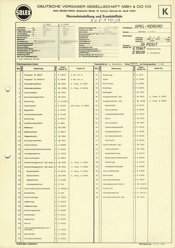 Datenblatt einstelldaten solex - einstelldaten,