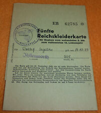 Ihlienworth Otterndorf Land Hadeln Reichskleiderkarte für Knaben Segelke *1937