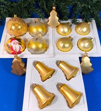 15 Weihnachtskugeln Tannenbaum Glocken Glas gold Baumbehang Christbaumschmuck