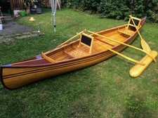 Kanadisches Holzkanu, Kanu – Selbstbau mit Ausleger & Zubehör – Top Zustand!