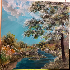Original Acrylbild kartonierte