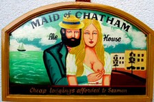Holzschild ale house - house, l