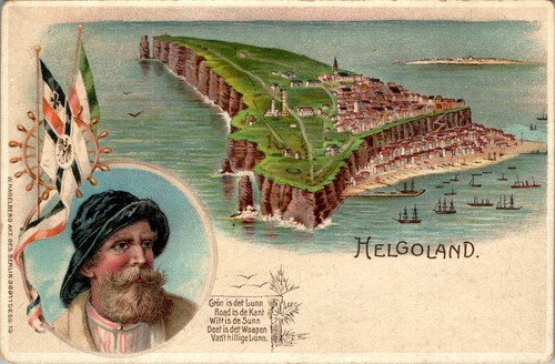 Litho gruss aus - gruss, helgoland
