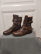 Fiorentini & Baker Model Eternity 2 Schnallen Leder Stiefel Gr. 37  Braun