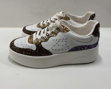 TOSCA BLU Damen Sneaker Weiß Bunt Glitzer Gr. 38 UVP 174€ Gebraucht 