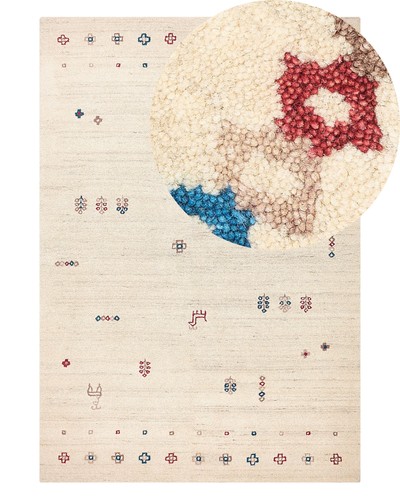 Gabbeh teppich beige aus wolle - teppich,