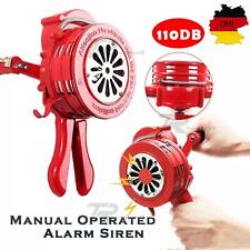 Handsirene Aluminiumgehäuse Sirene Handkurbel Einklappbar Alarmsirene Rot DE