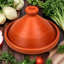 Marokkanische Tajine unglasiert handgetöpfert Tontopf Tajin frei von Schadstoffe