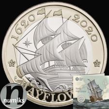 MAYFLOWER - Großbritannien 2020 - 2 Pfd - CuNi - 400 Jahre - Blisterkarte