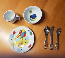 WMF  Winnie the pooh 6 Tlg Disney Kindergeschirr Set Kinderbesteck Tasse Teller 