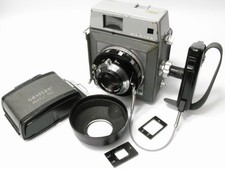 MAMIYA PRESS G w/Graflok mount + 2 Graflex holders 6x7 & 6x9 +lens hood +masks